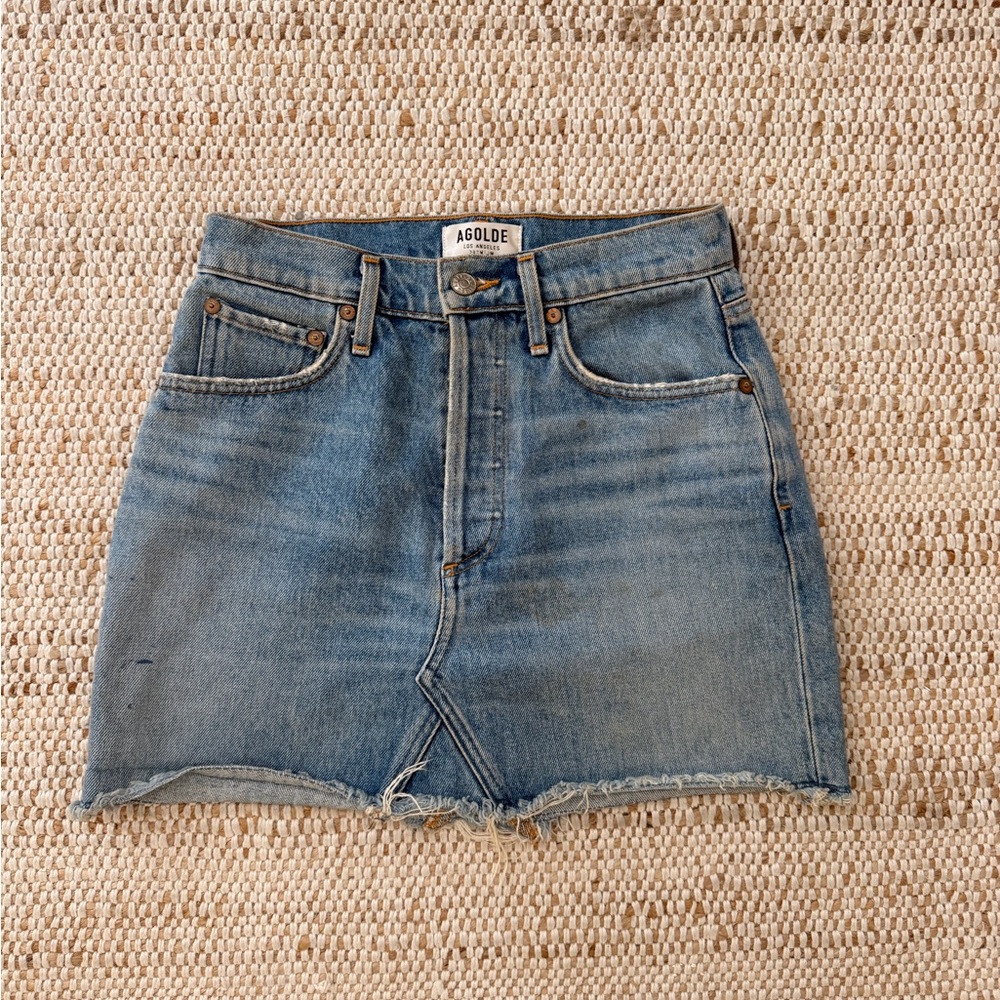 Agolde Blue Denim Skirt